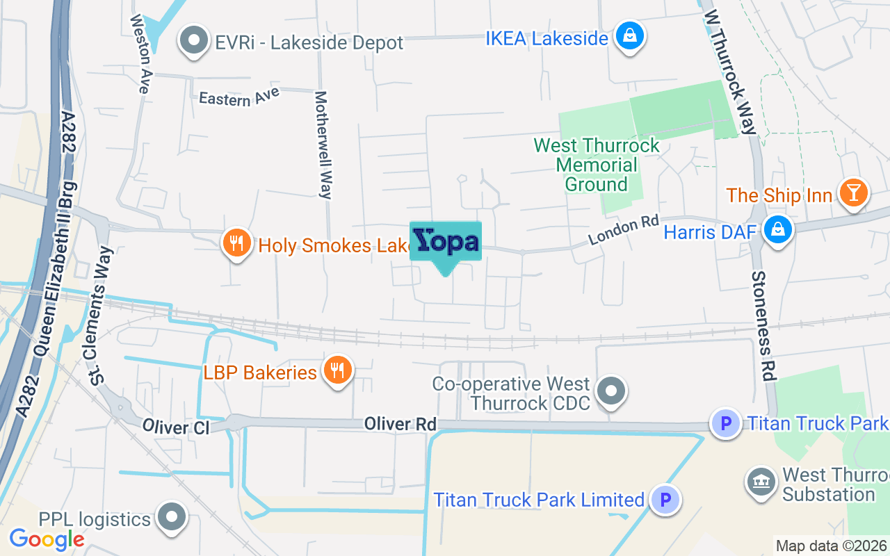 Map showing the location of RM20 3JA