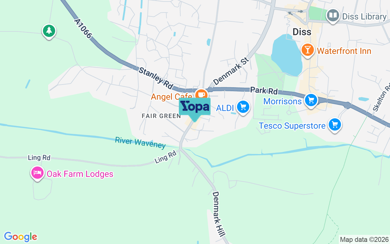 Map showing the location of IP22 4BE