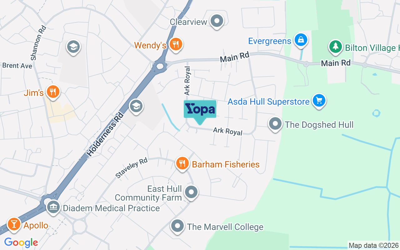 Map showing the location of HU11 4BN