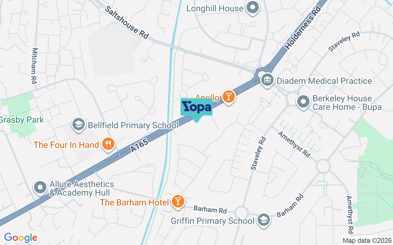 Map showing the location of HU9 4AG