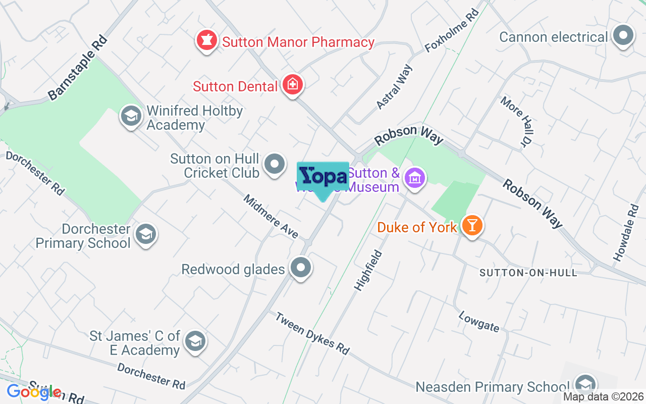Map showing the location of HU7 4XT
