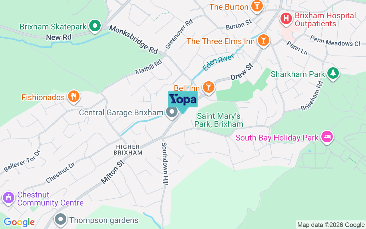 Map showing the location of TQ5 0BX