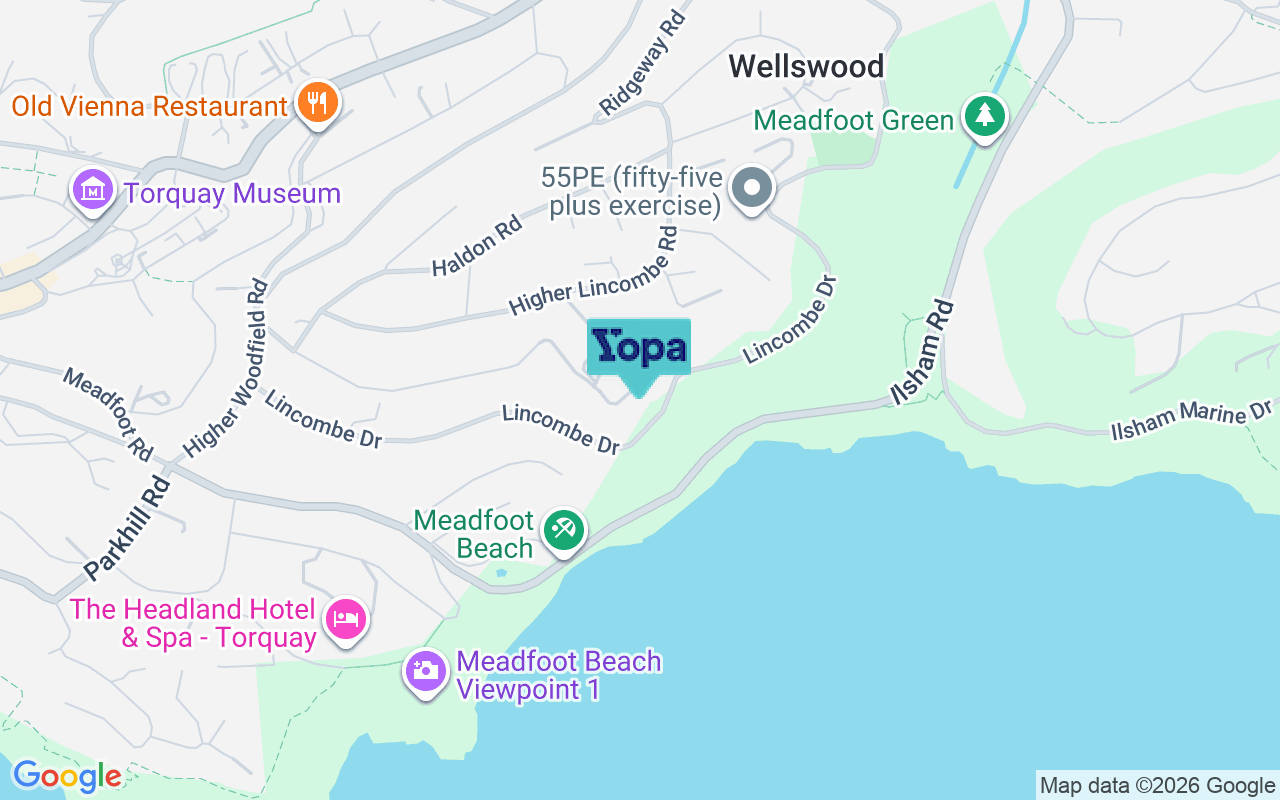 Map showing the location of TQ1 2AW