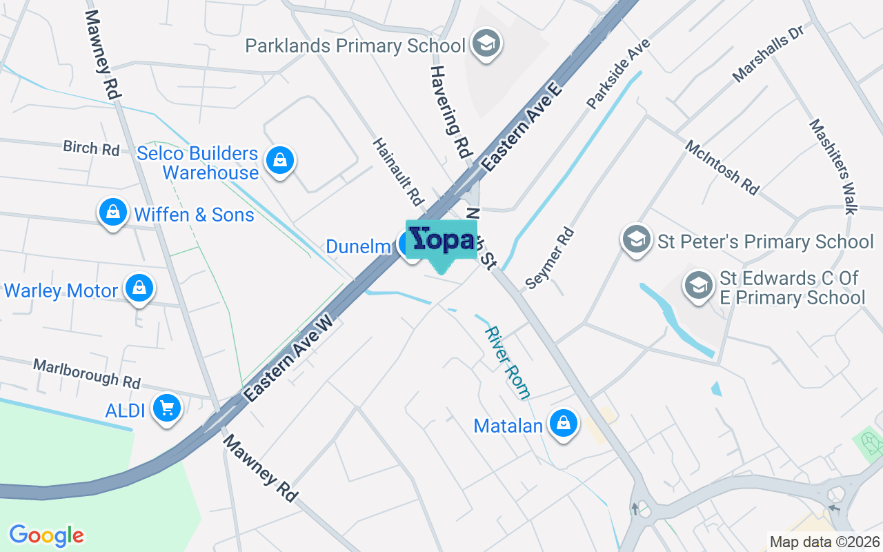 Map showing the location of RM7 7JP