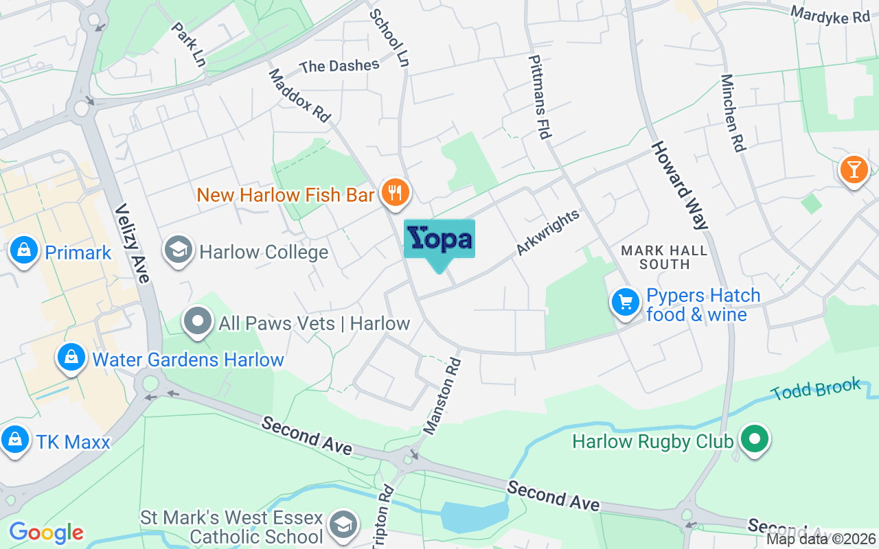 Map showing the location of CM20 3LP