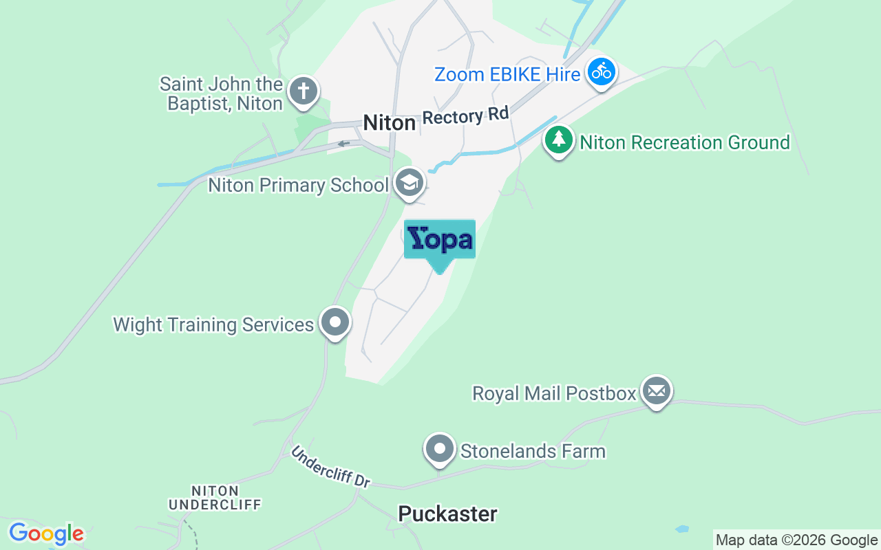 Map showing the location of PO38 2BJ