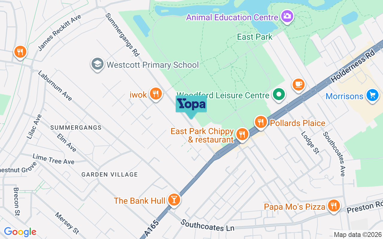 Map showing the location of HU8 8LP
