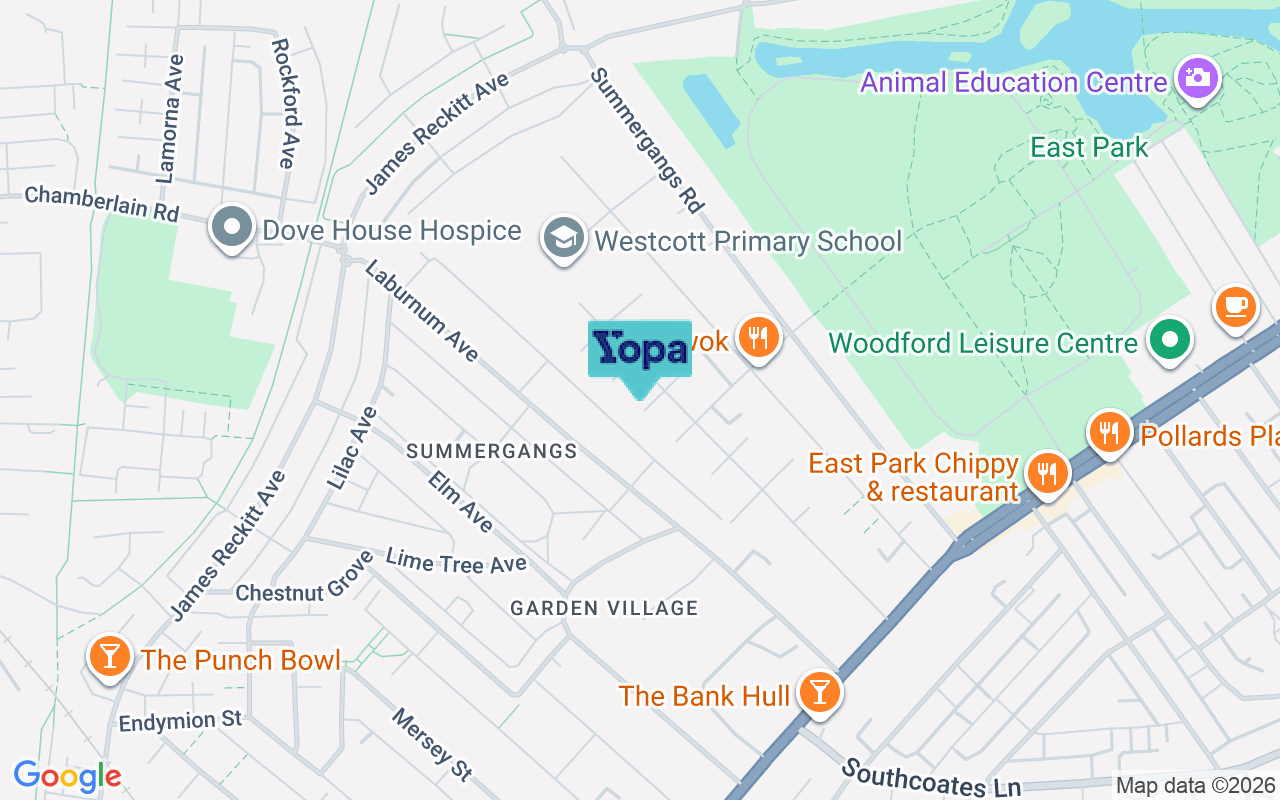 Map showing the location of HU8 8NA