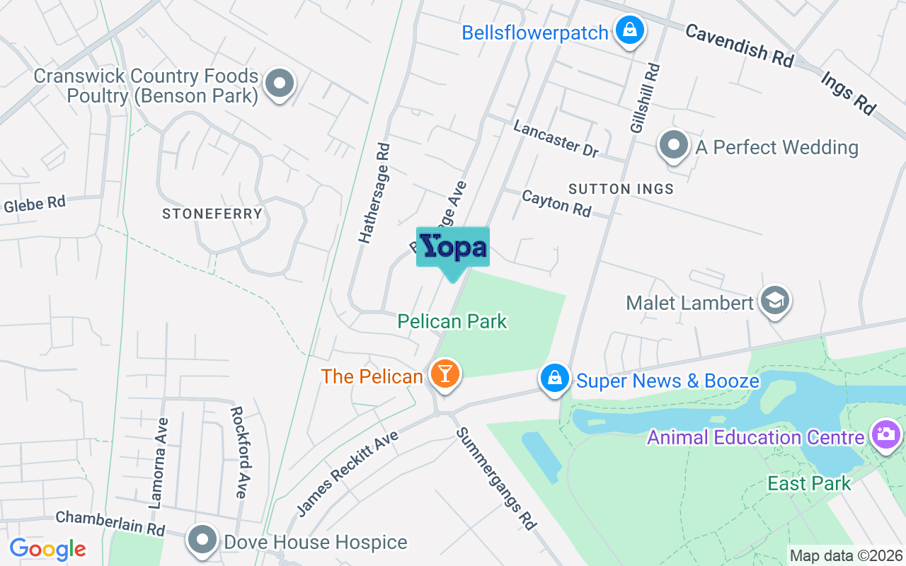 Map showing the location of HU8 0EZ