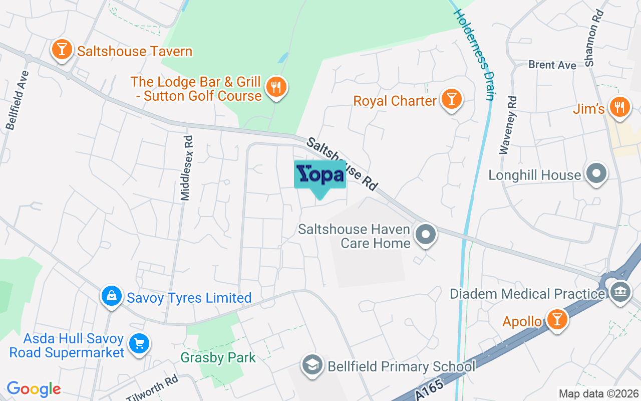 Map showing the location of HU8 0AQ