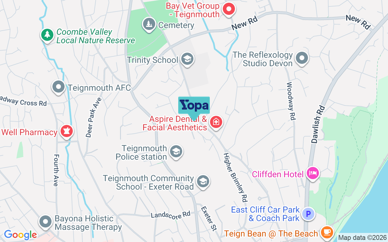 Map showing the location of TQ14 8ND