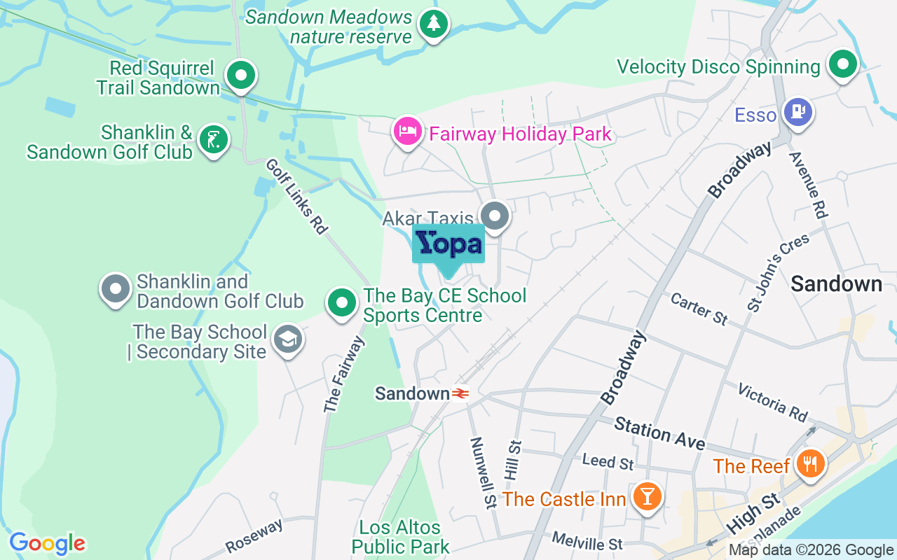 Map showing the location of PO36 9DW