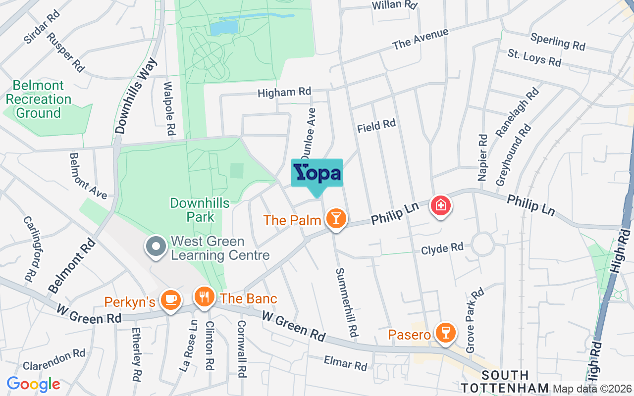 Map showing the location of N17 6JY