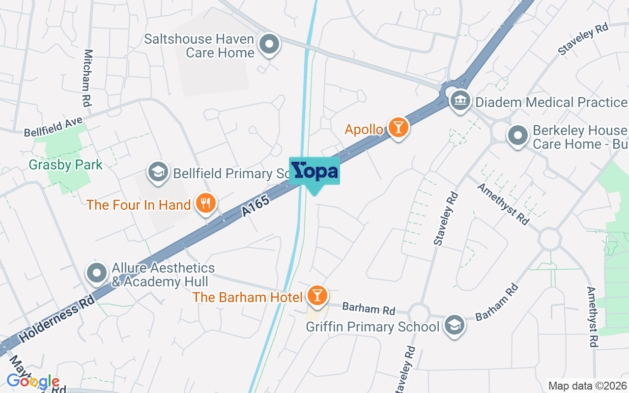 Map showing the location of HU9 4AD