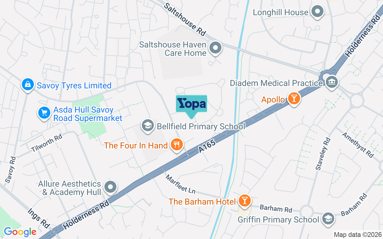 Map showing the location of HU8 9DZ