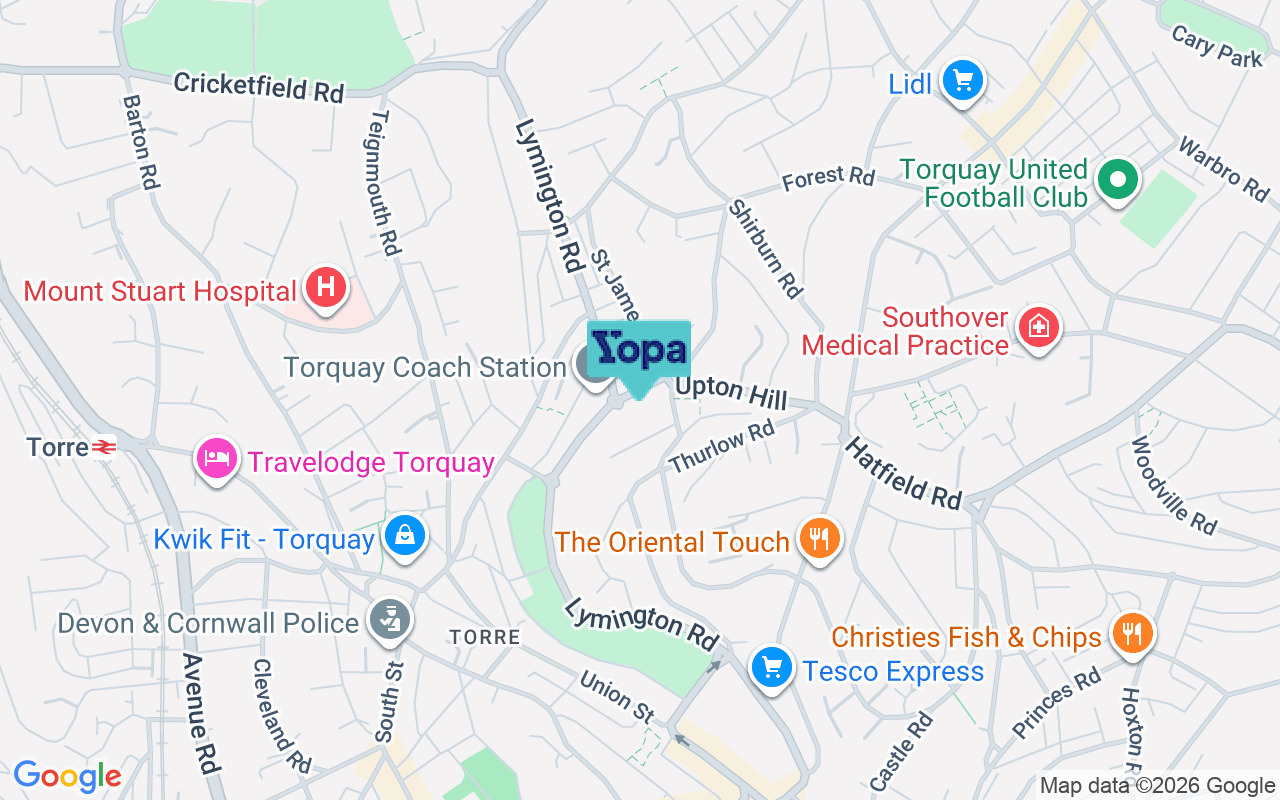 Map showing the location of TQ1 3EN