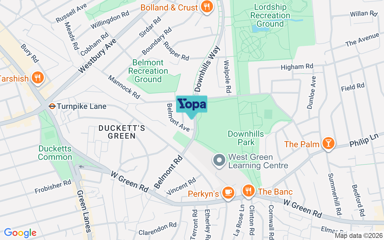 Map showing the location of N17 6AT