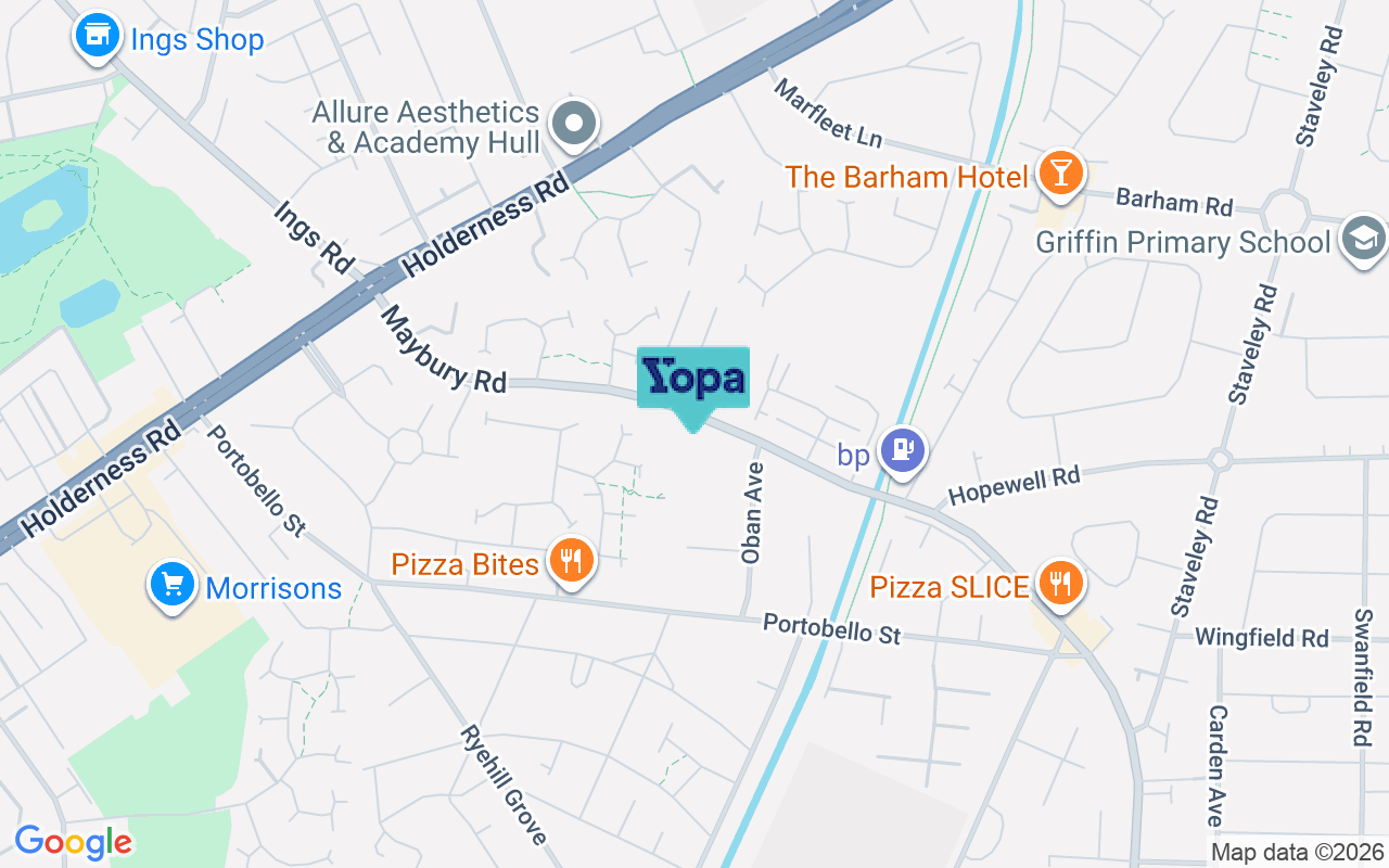 Map showing the location of HU9 3NX