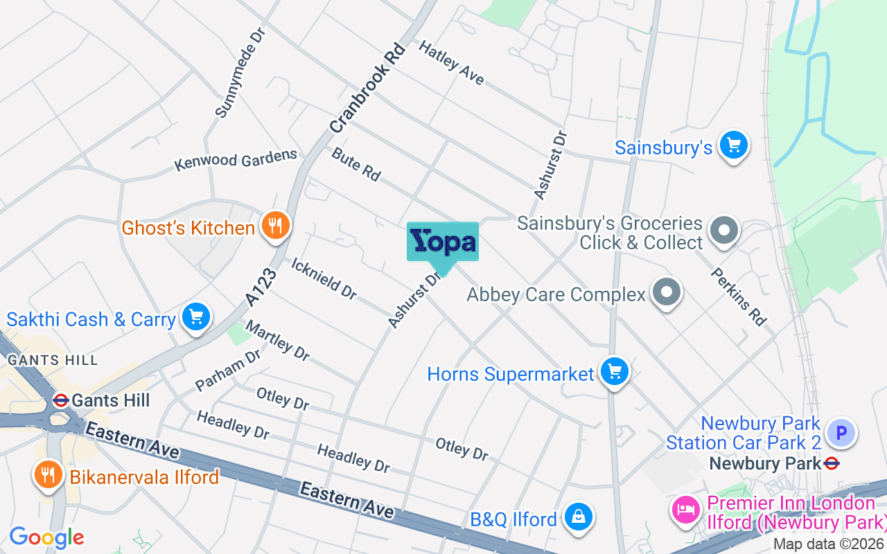 Map showing the location of IG2 6SA