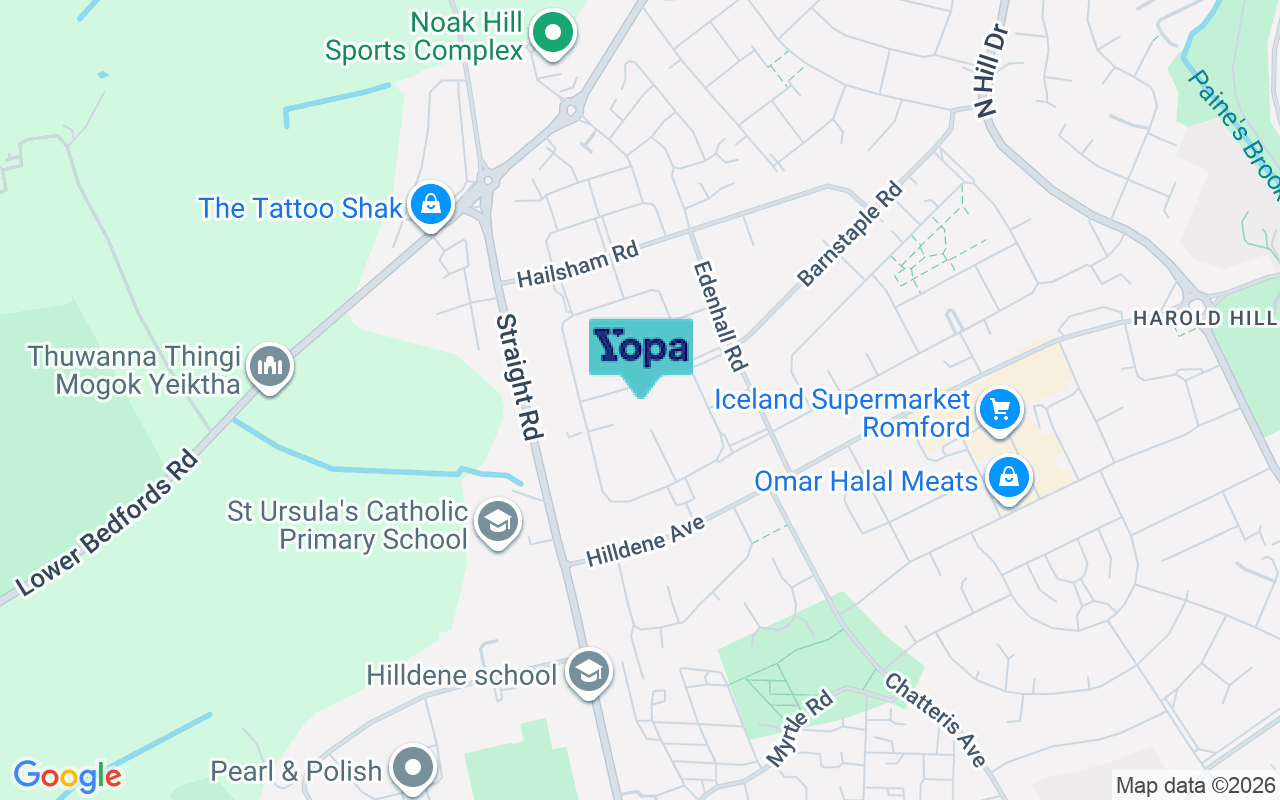 Map showing the location of RM3 7QL