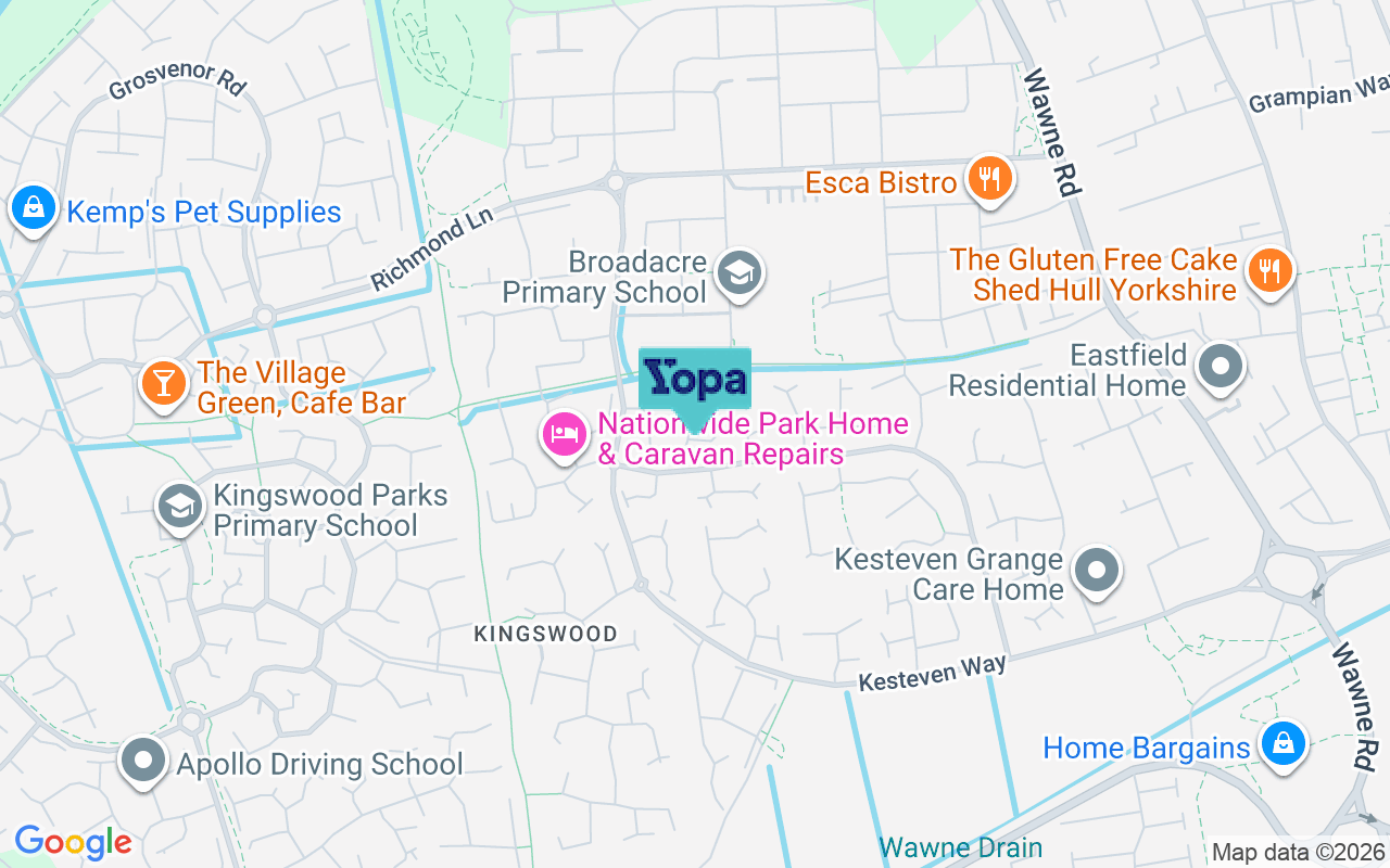 Map showing the location of HU7 3EE