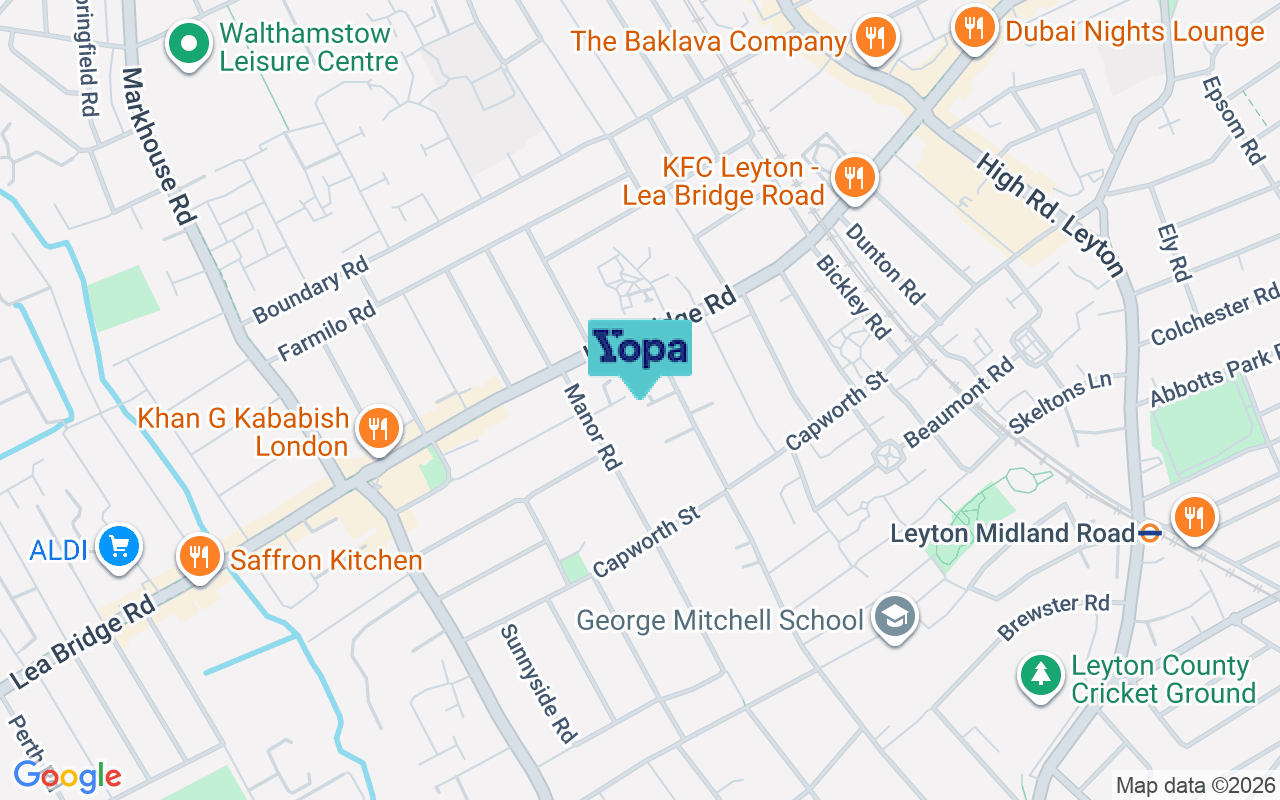Map showing the location of E10 7FZ