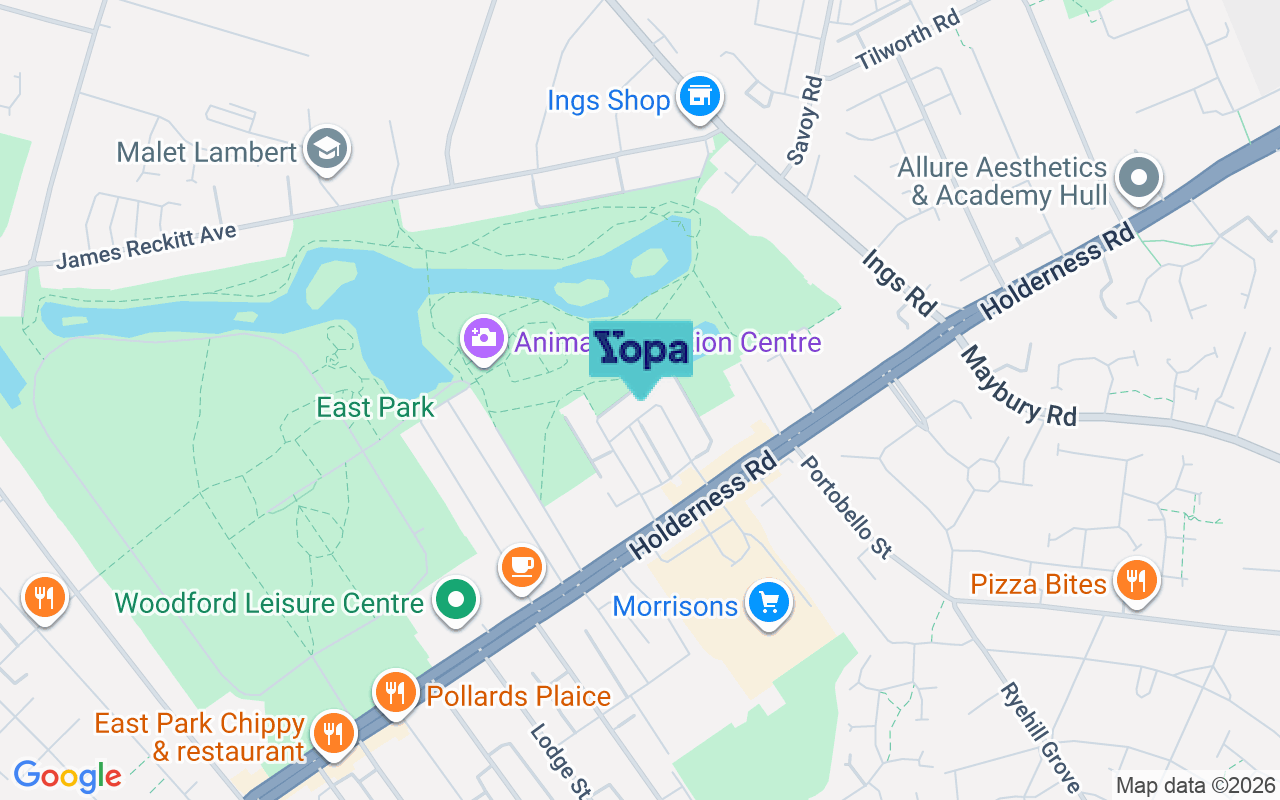 Map showing the location of HU8 9AX