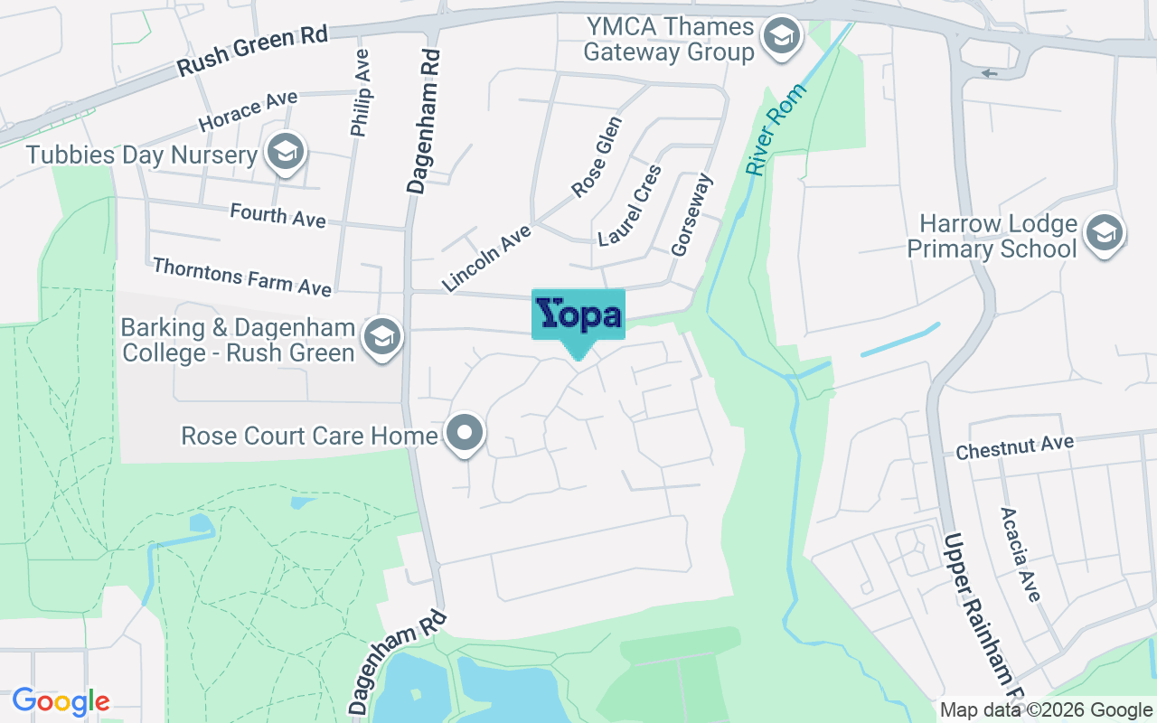 Map showing the location of RM7 0YQ