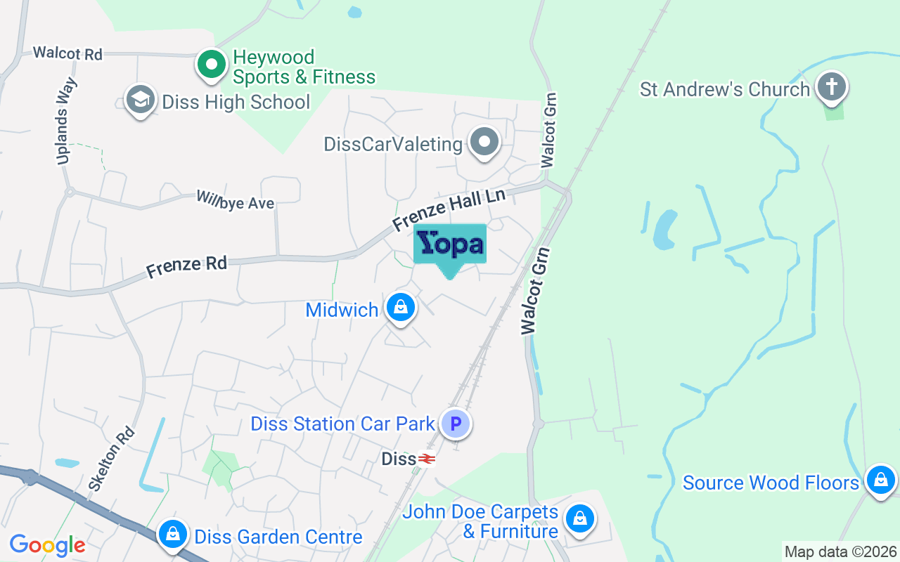 Map showing the location of IP22 4UL