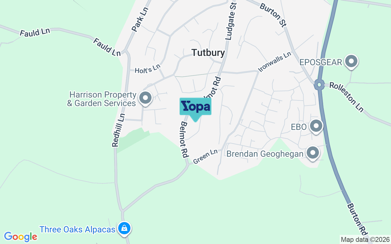 Map showing the location of DE13 9NJ