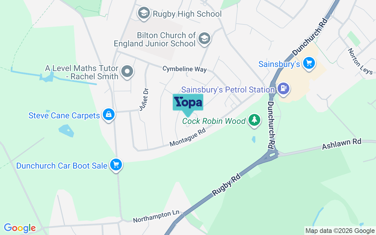 Map showing the location of CV22 6LF