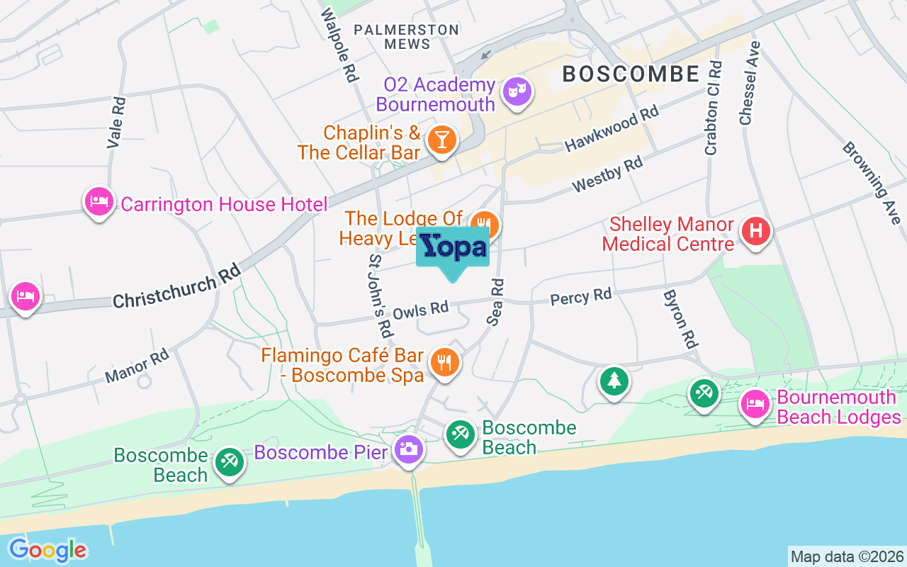 Map showing the location of BH5 1AF