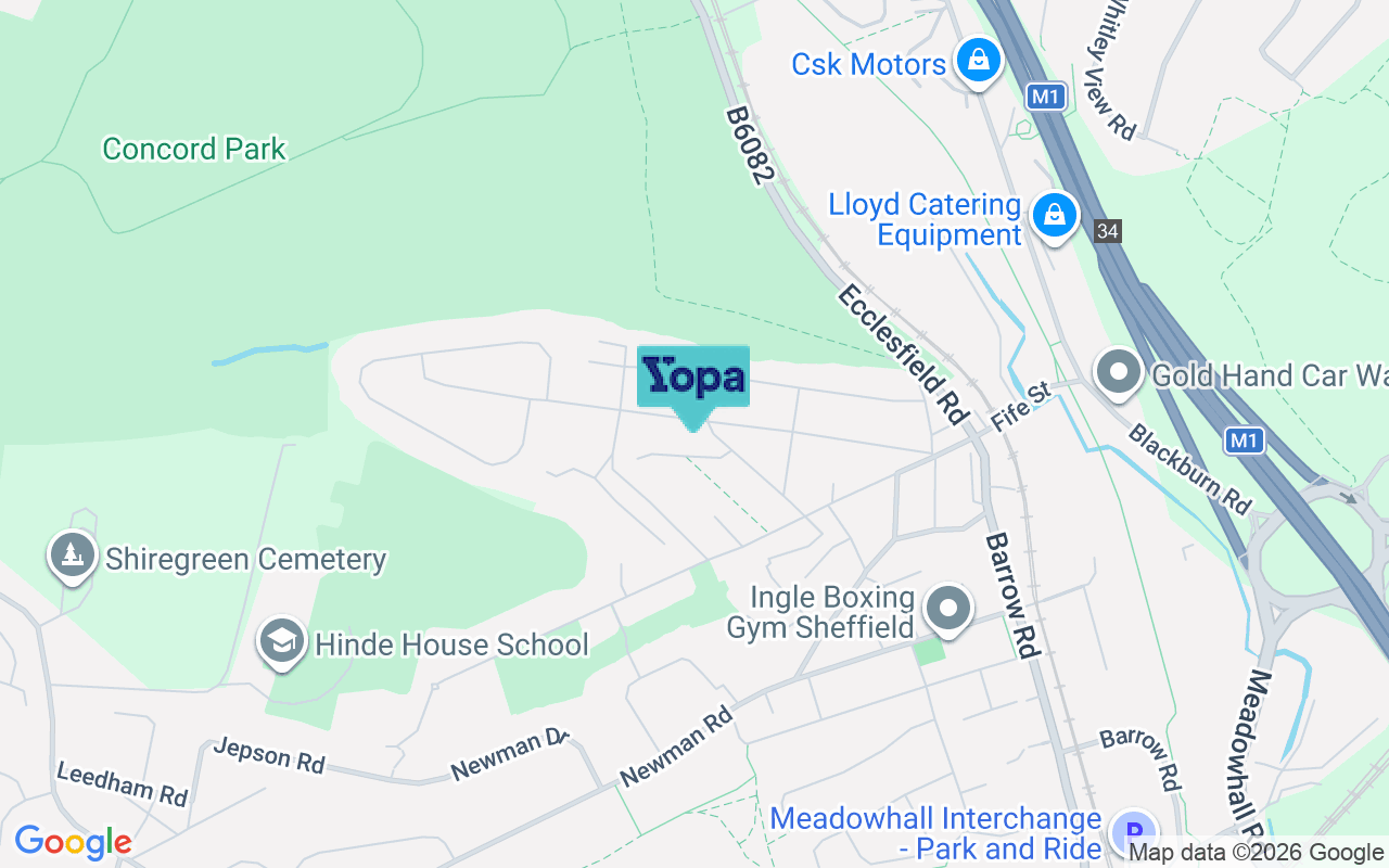 Map showing the location of S9 1PE