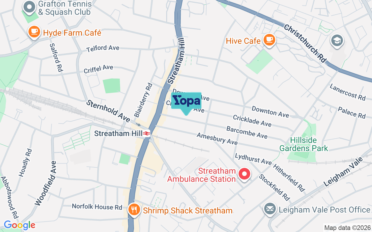 Map showing the location of SW2 3BG
