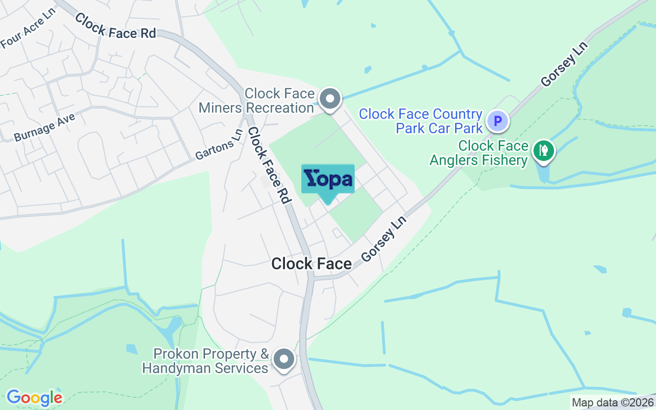 Map showing the location of WA9 4XN