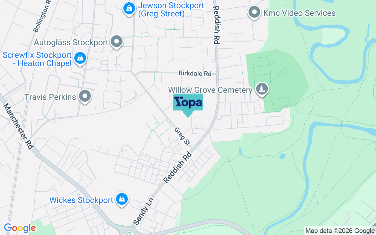 Map showing the location of SK5 7LF