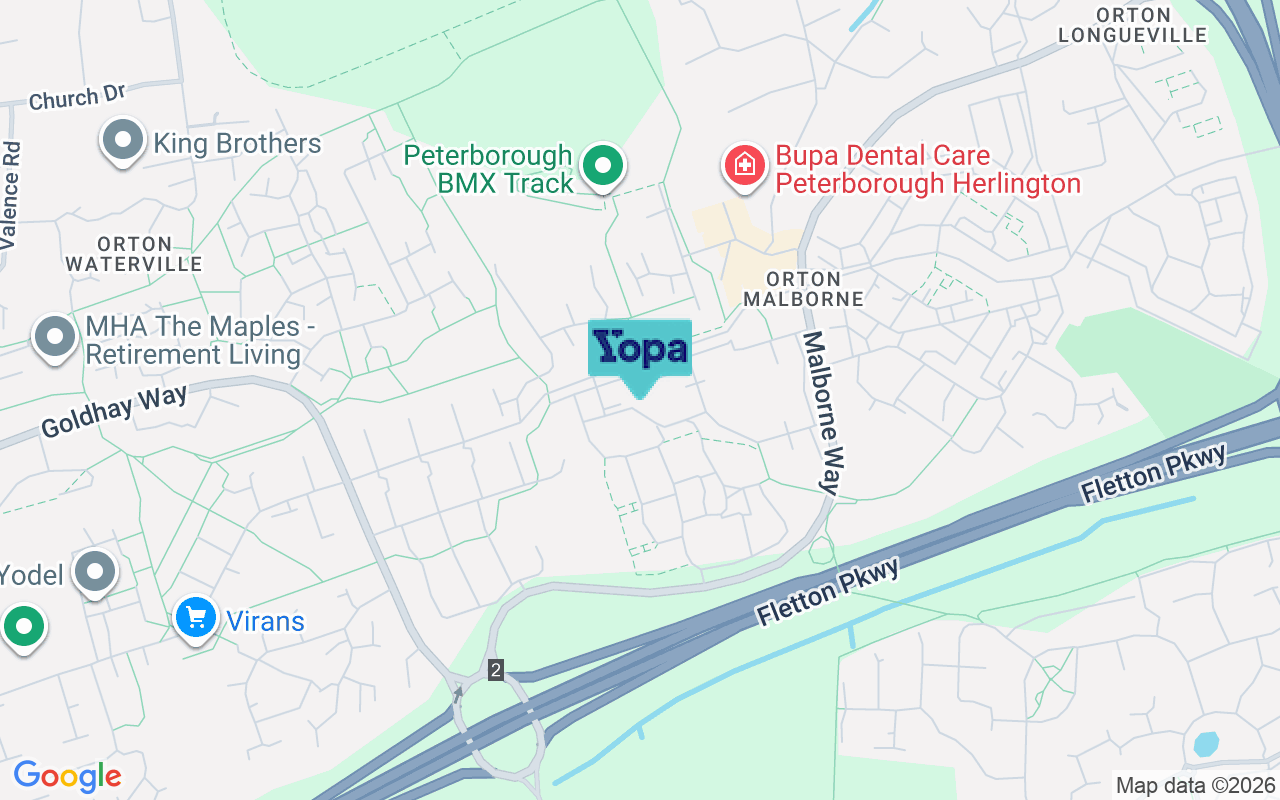 Map showing the location of PE2 5PX