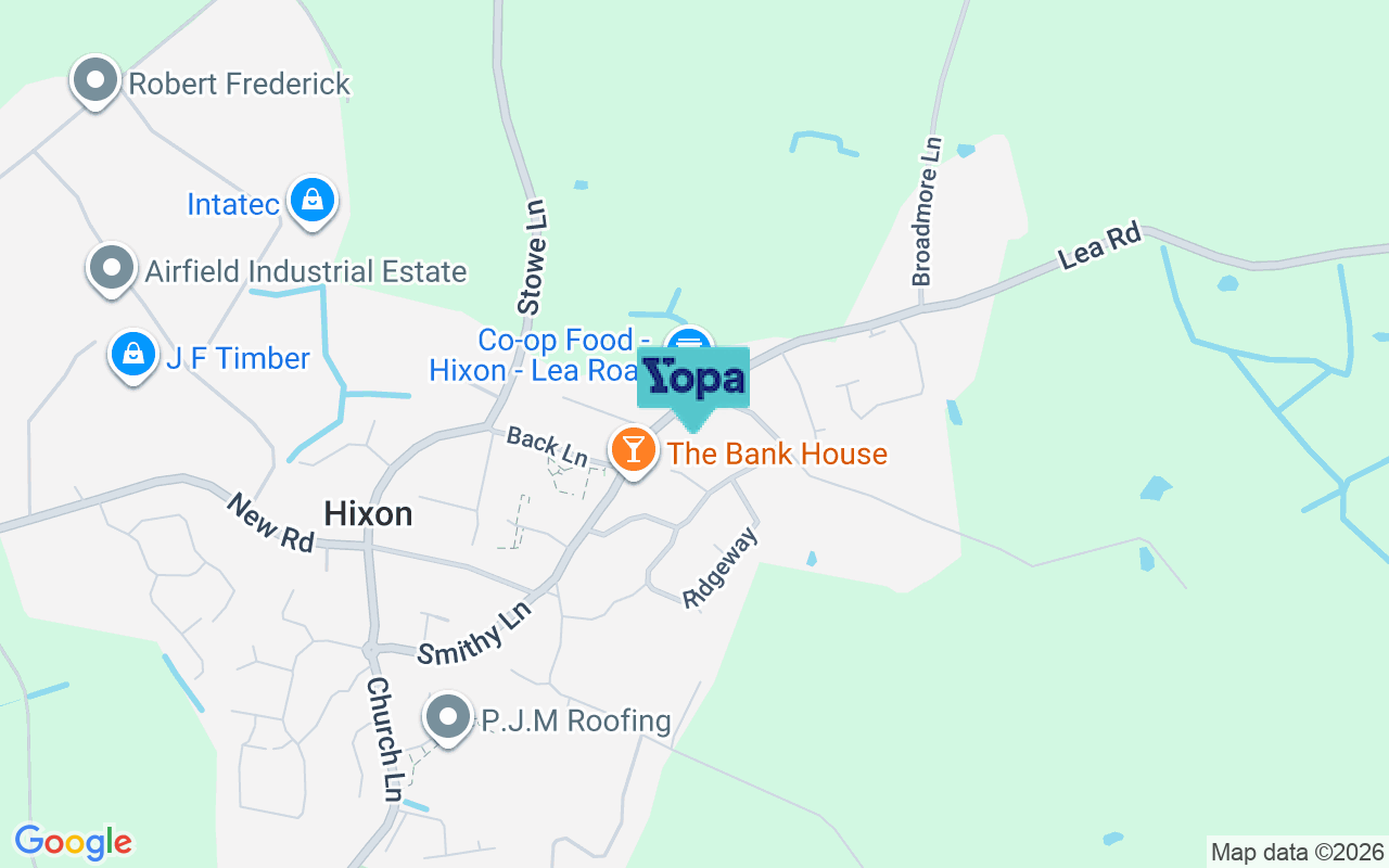 Map showing the location of ST18 0QE