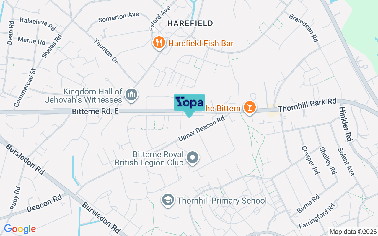 Map showing the location of SO18 5QY