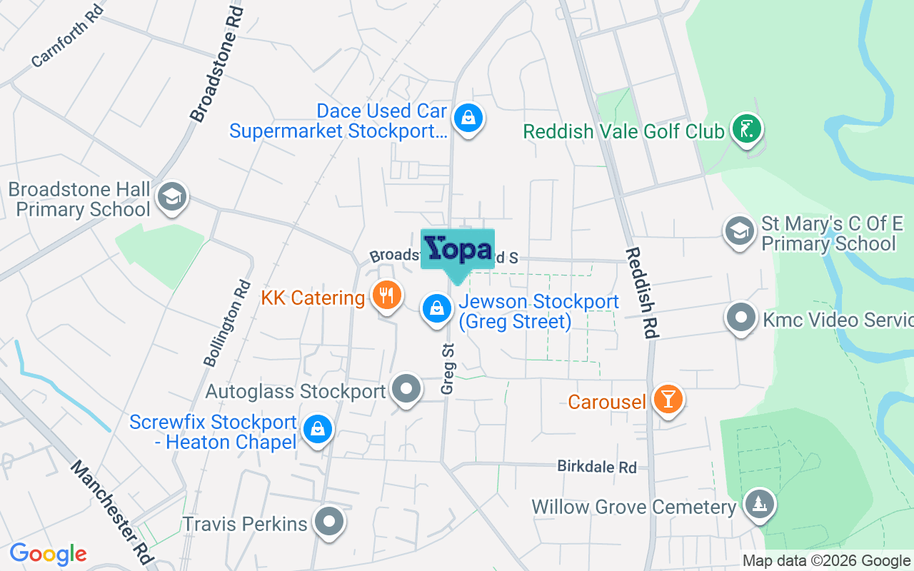 Map showing the location of SK5 7NB