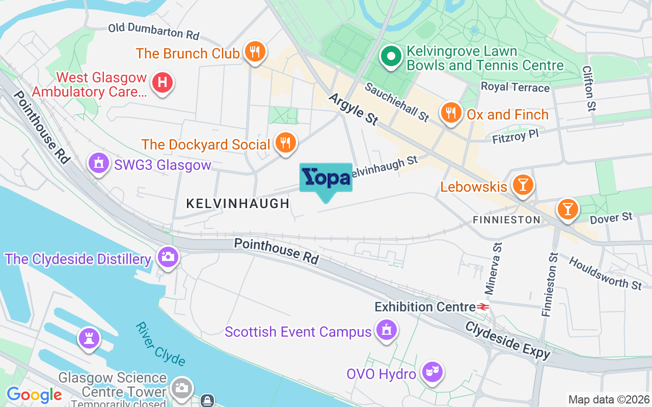 Map showing the location of G3 8NQ