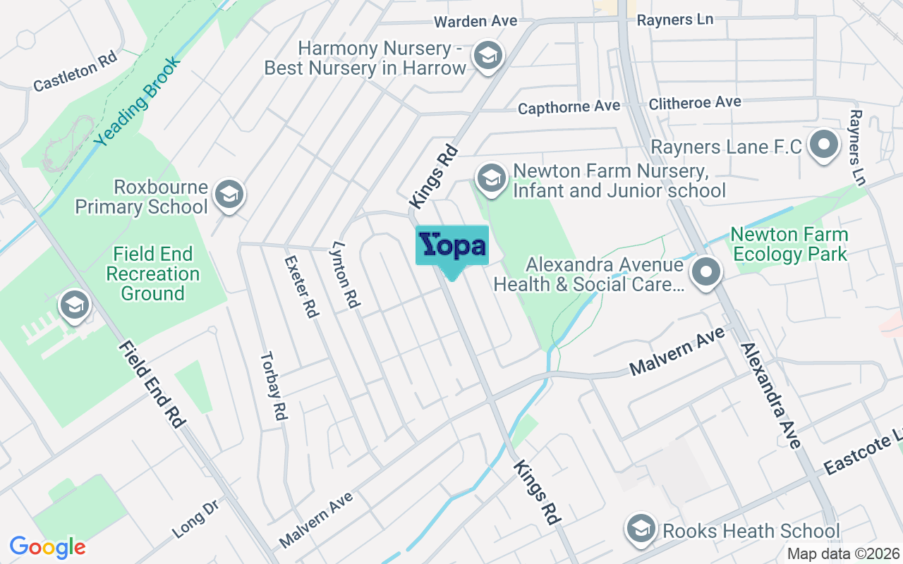 Map showing the location of HA2 9JH