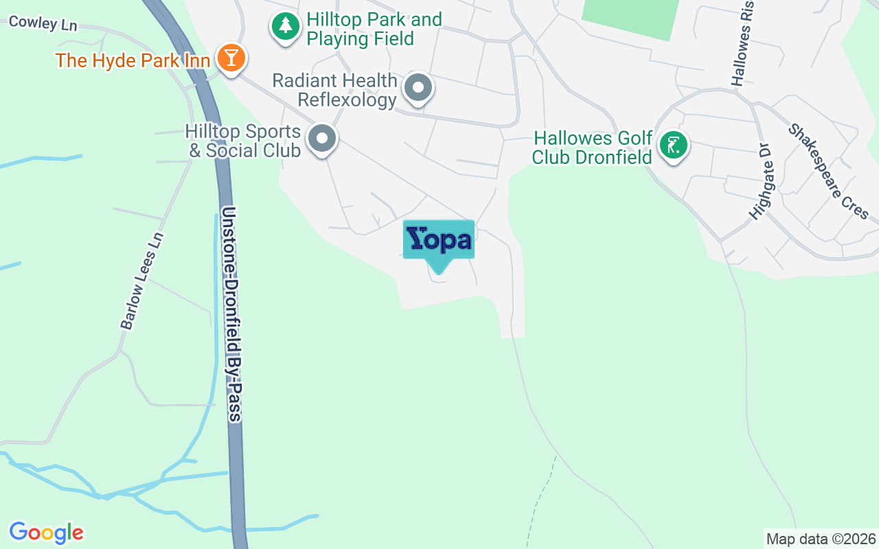 Map showing the location of S18 1YL