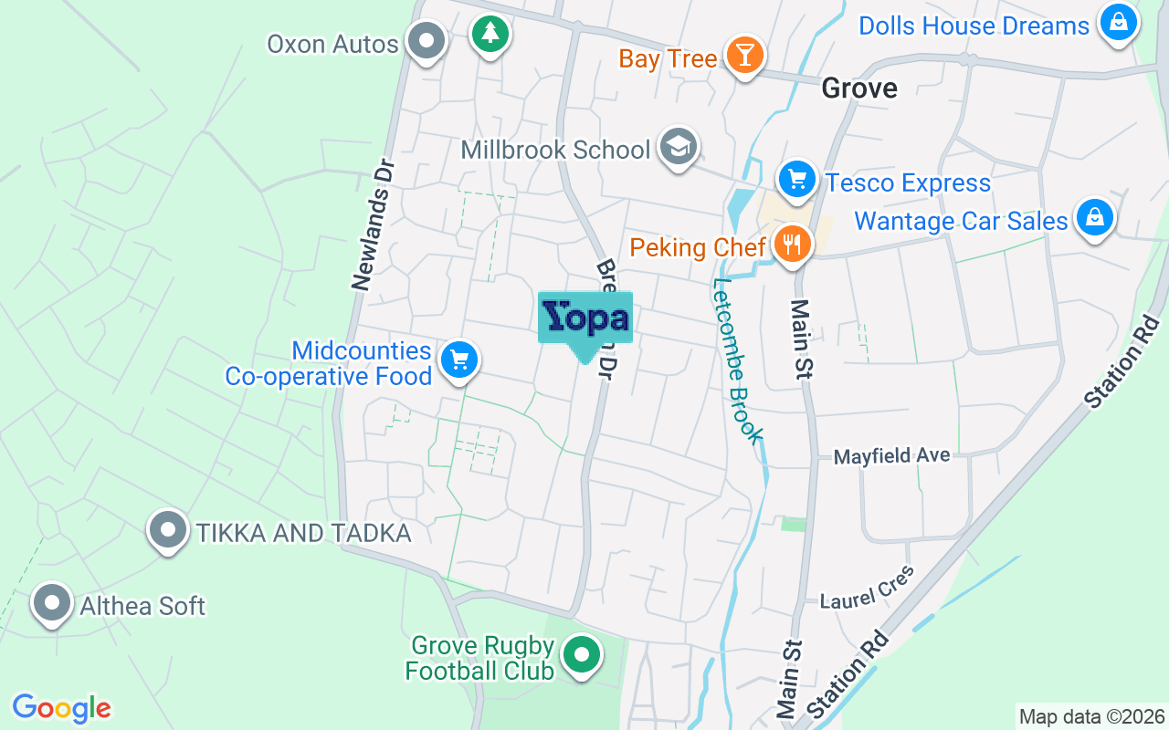 Map showing the location of OX12 0NF