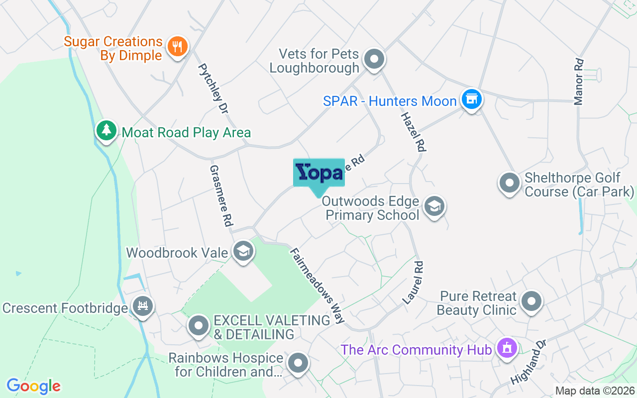 Map showing the location of LE11 2QW