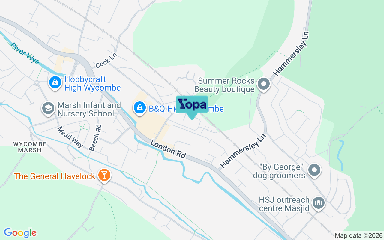 Map showing the location of HP13 7YG