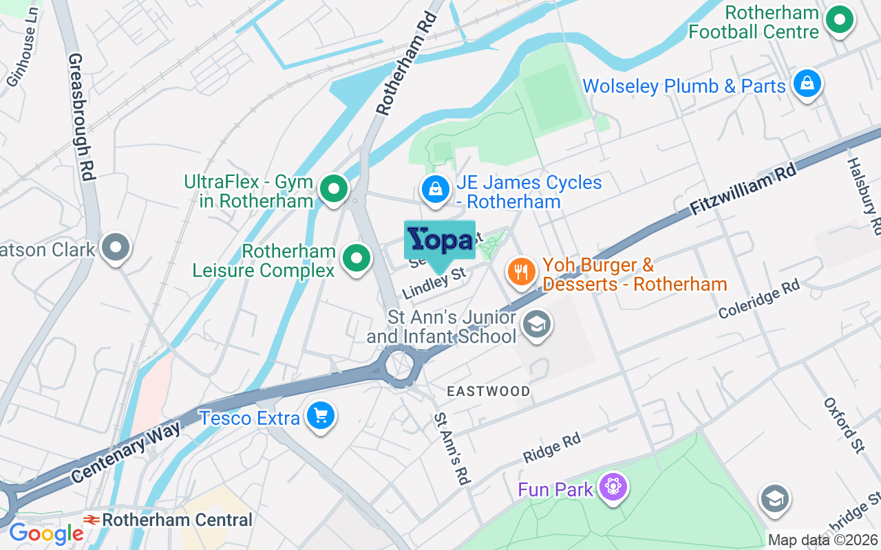 Map showing the location of S65 1RT