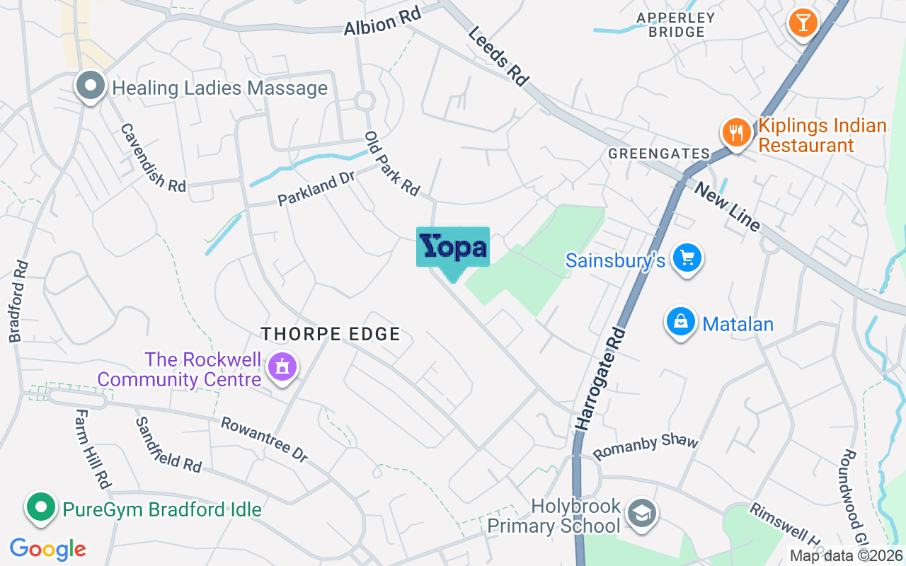 Map showing the location of BD10 9BT