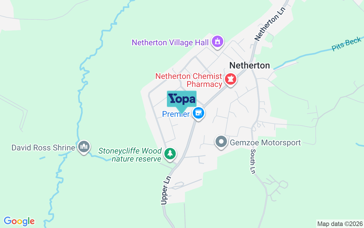Map showing the location of WF4 4NB