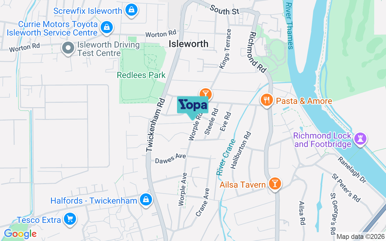 Map showing the location of TW7 7HT
